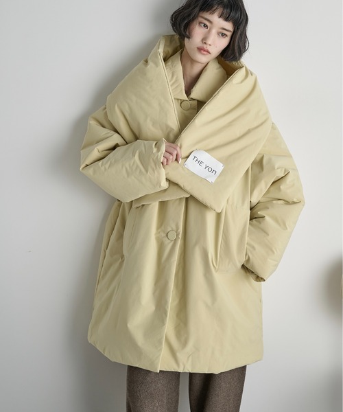 THE YOn（ザヨン）の「ストールセットミドルパフジャケット（ダウンジャケット/コート・レディース・ブラック/ブラウン/イエロー・FREE）」の17枚目の写真