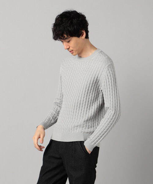COMME CA MEN(コムサメン)の「リンクスジャカード クルーネックニット(ニット/セーター・メンズ・ライトグレー/ブラック/ターコイズブルー・L/M)」の5枚目の写真