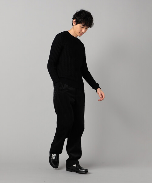 COMME CA MEN(コムサメン)の「リンクスジャカード クルーネックニット(ニット/セーター・メンズ・ライトグレー/ブラック/ターコイズブルー・L/M)」の7枚目の写真