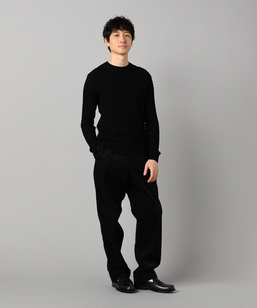 COMME CA MEN(コムサメン)の「リンクスジャカード クルーネックニット(ニット/セーター・メンズ・ライトグレー/ブラック/ターコイズブルー・L/M)」の8枚目の写真