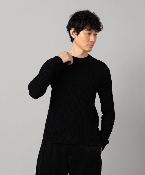 COMME CA MEN(コムサメン)の「リンクスジャカード クルーネックニット(ニット/セーター・メンズ・ライトグレー/ブラック/ターコイズブルー・L/M)」の10枚目の写真