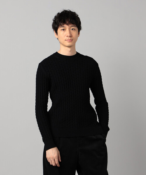 COMME CA MEN(コムサメン)の「リンクスジャカード クルーネックニット(ニット/セーター・メンズ・ライトグレー/ブラック/ターコイズブルー・L/M)」の11枚目の写真