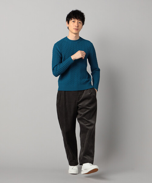 COMME CA MEN(コムサメン)の「リンクスジャカード クルーネックニット(ニット/セーター・メンズ・ライトグレー/ブラック/ターコイズブルー・L/M)」の14枚目の写真