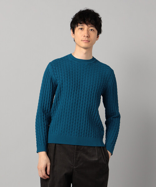 COMME CA MEN(コムサメン)の「リンクスジャカード クルーネックニット(ニット/セーター・メンズ・ライトグレー/ブラック/ターコイズブルー・L/M)」の15枚目の写真