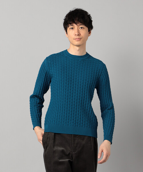 COMME CA MEN(コムサメン)の「リンクスジャカード クルーネックニット(ニット/セーター・メンズ・ライトグレー/ブラック/ターコイズブルー・L/M)」の16枚目の写真