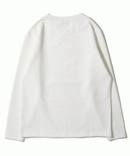 TETE HOMME(テットオム)の「ジオメトリックジャガードロンT(Tシャツ/カットソー・メンズ・ホワイト/グリーン/グレー・MEDIUM/LARGE/X-LARGE)」の4枚目の写真