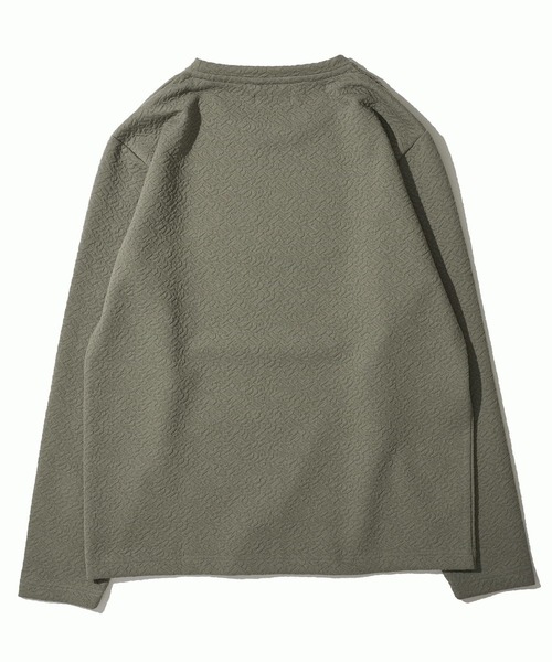 TETE HOMME(テットオム)の「ジオメトリックジャガードロンT(Tシャツ/カットソー・メンズ・ホワイト/グリーン/グレー・MEDIUM/LARGE/X-LARGE)」の6枚目の写真