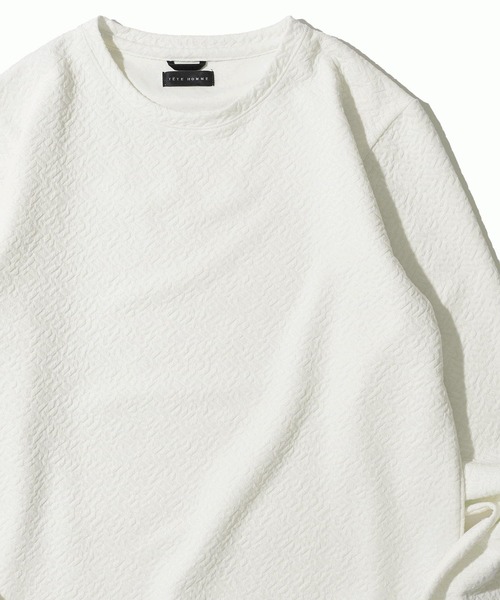 TETE HOMME(テットオム)の「ジオメトリックジャガードロンT(Tシャツ/カットソー・メンズ・ホワイト/グリーン/グレー・MEDIUM/LARGE/X-LARGE)」の7枚目の写真