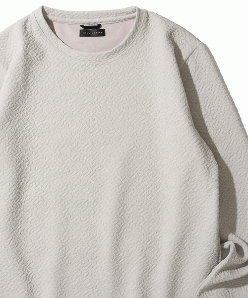 TETE HOMME(テットオム)の「ジオメトリックジャガードロンT(Tシャツ/カットソー・メンズ・ホワイト/グリーン/グレー・MEDIUM/LARGE/X-LARGE)」の8枚目の写真