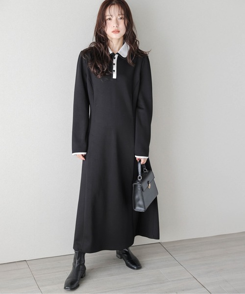 セール】バイカラーポロワンピース（ワンピース）｜AMELY（エミリー