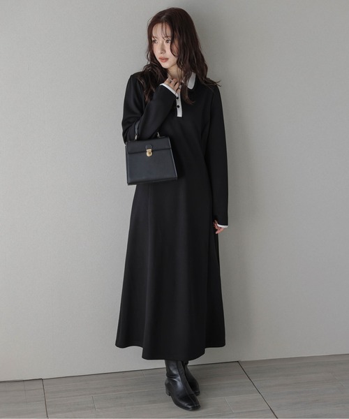 セール】バイカラーポロワンピース（ワンピース）｜AMELY（エミリー