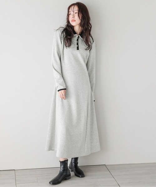 AMELY(エミリー)の「バイカラーポロワンピース(ワンピース・レディース・ブラック/グレー/モカ・フリー)」の18枚目の写真