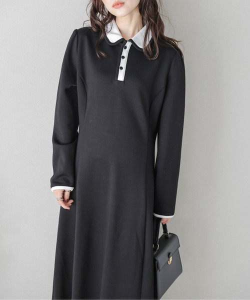 AMELY(エミリー)の「バイカラーポロワンピース(ワンピース・レディース・ブラック/グレー/モカ・フリー)」の16枚目の写真