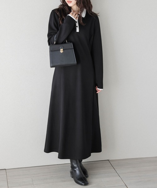 AMELY(エミリー)の「バイカラーポロワンピース(ワンピース・レディース・ブラック/グレー/モカ・フリー)」の17枚目の写真