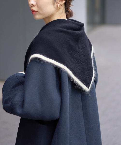 IENA(イエナ)の「ASAUCE MELER/アソースメレ TRICOLOR SCARF スカーフ AM25FSC266(バンダナ/スカーフ・レディース・ピンク/ブルー・FREE)」の2枚目の写真