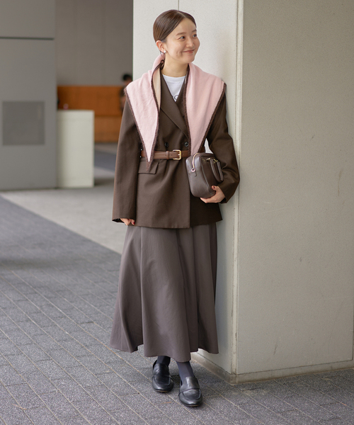 IENA(イエナ)の「ASAUCE MELER/アソースメレ TRICOLOR SCARF スカーフ AM25FSC266(バンダナ/スカーフ・レディース・ピンク/ブルー・FREE)」の4枚目の写真