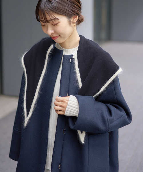 IENA(イエナ)の「ASAUCE MELER/アソースメレ TRICOLOR SCARF スカーフ AM25FSC266(バンダナ/スカーフ・レディース・ピンク/ブルー・FREE)」の5枚目の写真