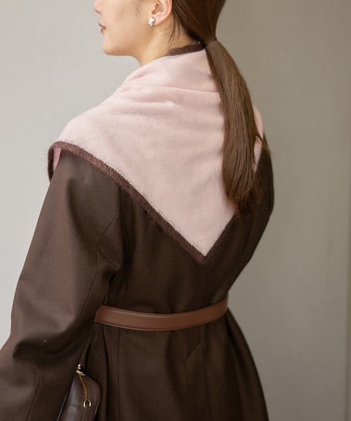 IENA(イエナ)の「ASAUCE MELER/アソースメレ TRICOLOR SCARF スカーフ AM25FSC266(バンダナ/スカーフ・レディース・ピンク/ブルー・FREE)」の8枚目の写真