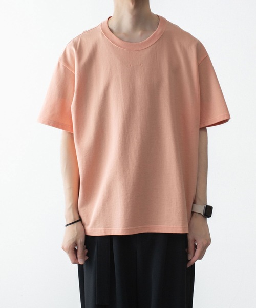 ATTACHMENT（アタッチメント）の「ソフトピケ S/S TEE / SOFT PIQUE S/S TEE（Tシャツ/カットソー・メンズ・グレー/ライトオレンジ系/ブラック・3/2/1）」の3枚目の写真