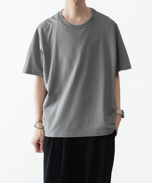 ATTACHMENT（アタッチメント）の「ソフトピケ S/S TEE / SOFT PIQUE S/S TEE（Tシャツ/カットソー・メンズ・グレー/ライトオレンジ系/ブラック・3/2/1/4）」の4枚目の写真
