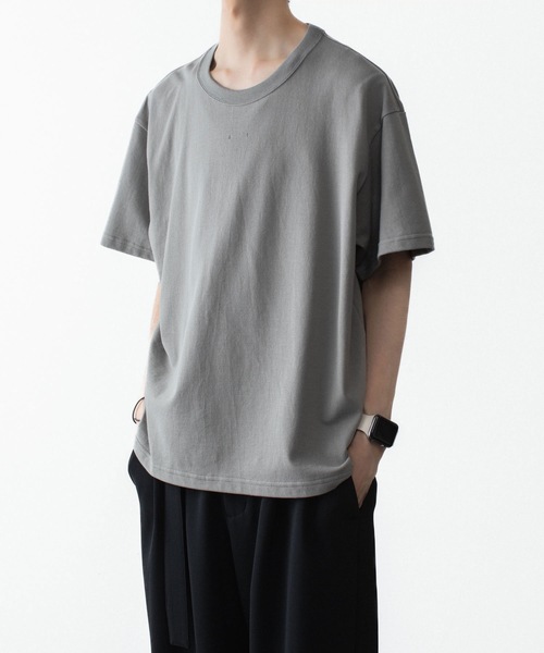 ATTACHMENT（アタッチメント）の「ソフトピケ S/S TEE / SOFT PIQUE S/S TEE（Tシャツ/カットソー・メンズ・グレー/ライトオレンジ系/ブラック・3/2/1/4）」の5枚目の写真