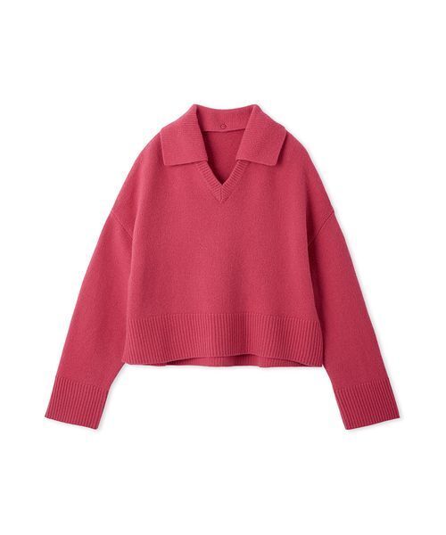 セール】ウールカシミヤ衿付きVネックニット（ニット/セーター）｜Mila