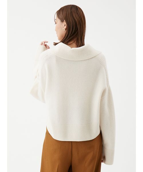 セール】ウールカシミヤ衿付きVネックニット（ニット/セーター）｜Mila