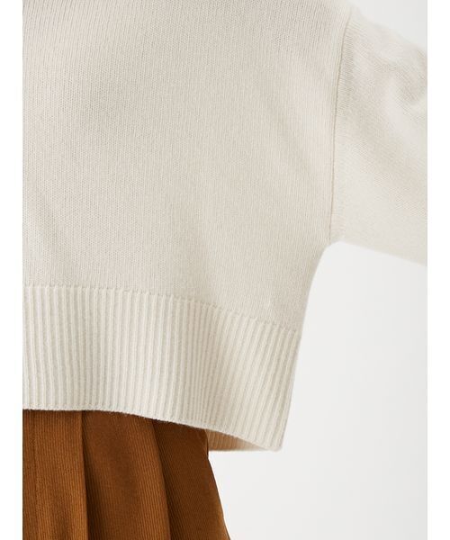 ウールカシミヤ衿付きVネックニット（ニット/セーター）｜Mila Owen