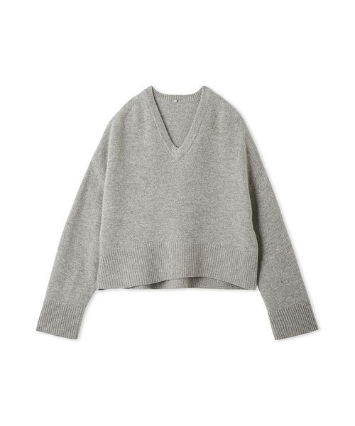 ウールカシミヤ衿付きVネックニット（ニット/セーター）｜Mila Owen