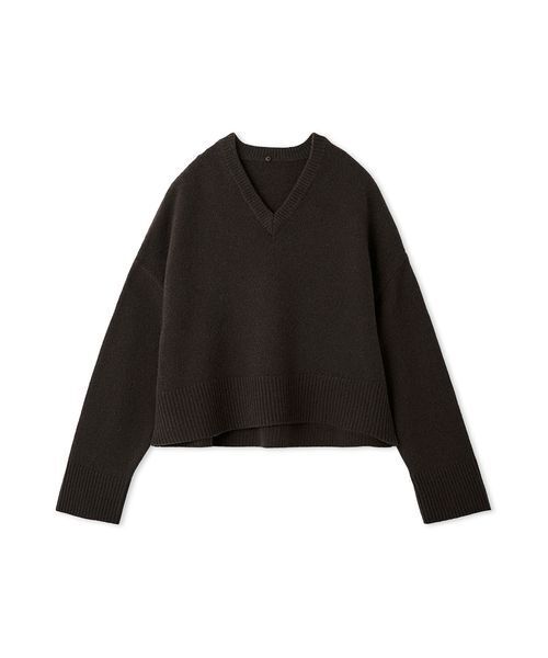 ウールカシミヤ衿付きVネックニット（ニット/セーター）｜Mila Owen