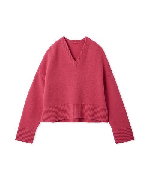 ウールカシミヤ衿付きVネックニット（ニット/セーター）｜Mila Owen