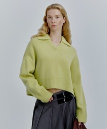 新品Mila Owenミラオーウェン■着映え感！上質VネックニットワンピースG Mila Owen（ミラオーウェン）の「wool100%Vネックニット（ニット