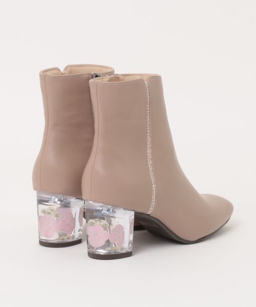 JELLY BEANS(ジェリービーンズ)の「クリアフラワーヒールショートブーツ(204-58124)JELLY BEANS(ジェリービーンズ)(ブーツ・レディース・グレイッシュベージュ・M/S/L)」の13枚目の写真