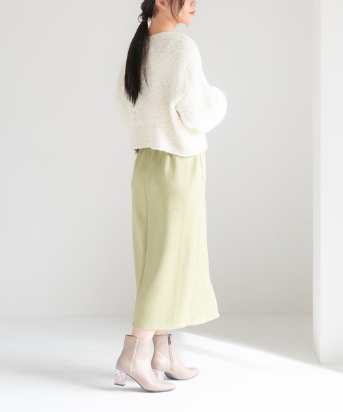 JELLY BEANS(ジェリービーンズ)の「クリアフラワーヒールショートブーツ(204-58124)JELLY BEANS(ジェリービーンズ)(ブーツ・レディース・グレイッシュベージュ・M/S/L)」の12枚目の写真