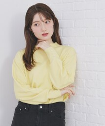 index | ふんわりボトルネックパフスリーブニット【洗濯機OK】(ニット/セーター)