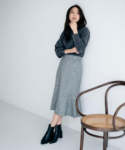 index（インデックス）の「ふんわりボトルネックパフスリーブニット【洗濯機OK】（ニット/セーター・レディース・オフホワイト/グレー/チャコールグレー/イエロー系その他/ピンク/サックスブルー系7・36/38/40/42）」の10枚目の写真