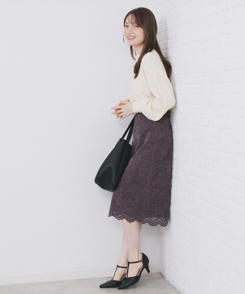 index（インデックス）の「ふんわりボトルネックパフスリーブニット【洗濯機OK】（ニット/セーター・レディース・オフホワイト/グレー/チャコールグレー/イエロー系その他/ピンク/サックスブルー系7・36/38/40/42）」の13枚目の写真