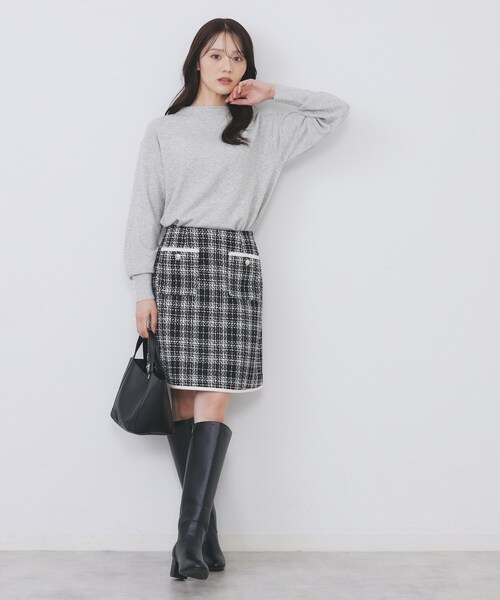 index（インデックス）の「ふんわりボトルネックパフスリーブニット【洗濯機OK】（ニット/セーター・レディース・オフホワイト/グレー/チャコールグレー/イエロー系その他/ピンク/サックスブルー系7・36/38/40/42）」の16枚目の写真