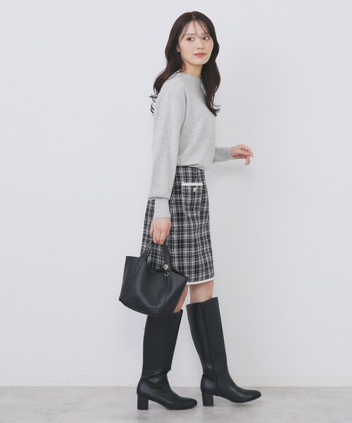 ふんわりボトルネックパフスリーブニット【洗濯機OK】《6col》（ニット