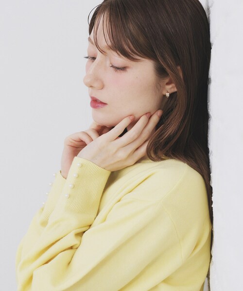 index（インデックス）の「ふんわりボトルネックパフスリーブニット【洗濯機OK】（ニット/セーター・レディース・オフホワイト/グレー/チャコールグレー/イエロー系その他/ピンク/サックスブルー系7・36/38/40/42）」の10枚目の写真