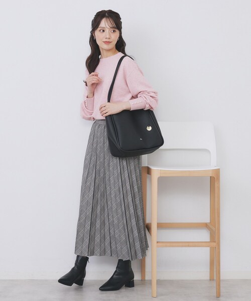 ふんわりボトルネックパフスリーブニット【洗濯機OK】《6col》（ニット