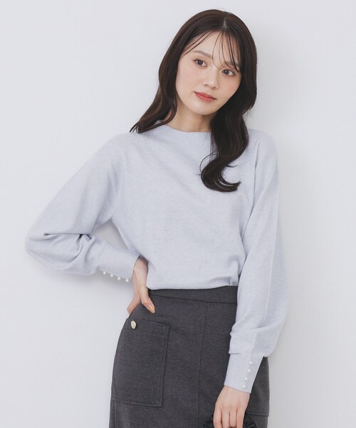 index（インデックス）の「ふんわりボトルネックパフスリーブニット【洗濯機OK】（ニット/セーター・レディース・オフホワイト/グレー/チャコールグレー/イエロー系その他/ピンク/サックスブルー系7・36/38/40/42）」の18枚目の写真