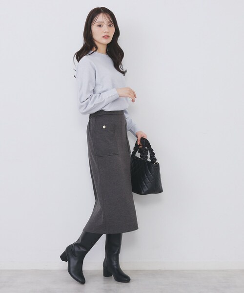 index（インデックス）の「ふんわりボトルネックパフスリーブニット【洗濯機OK】（ニット/セーター・レディース・オフホワイト/グレー/チャコールグレー/イエロー系その他/ピンク/サックスブルー系7・36/38/40/42）」の20枚目の写真