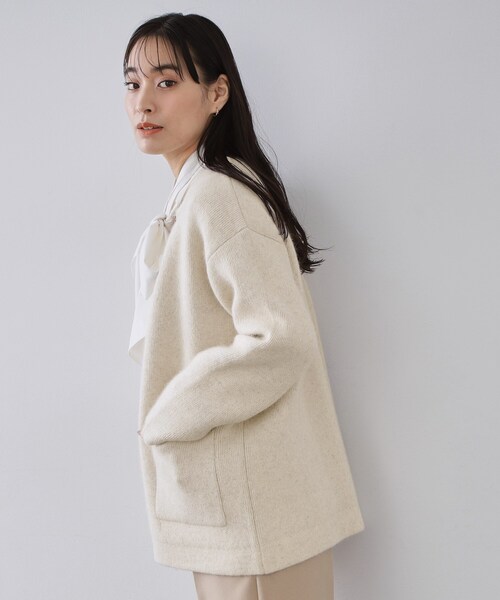 アンゴラ/フォックスブレンド ニットカーディガン【洗濯機OK