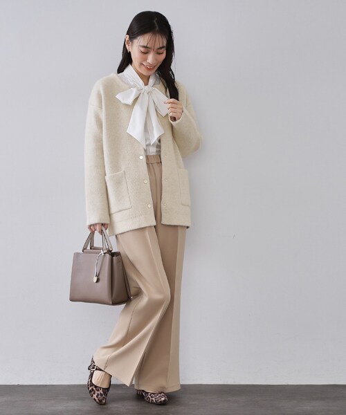 アンゴラ/フォックスブレンド ニットカーディガン【洗濯機OK