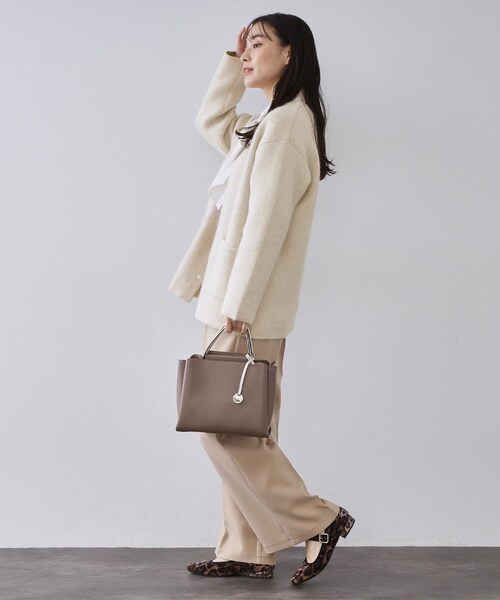 OPAQUE.CLIP（オペークドットクリップ）の「アンゴラ/フォックスブレンド　ニットカーディガン【洗濯機OK】（カーディガン/ボレロ・レディース・アイボリー/ブラウン系/グリーン系・00）」の10枚目の写真