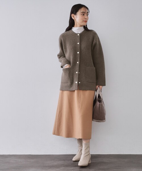 OPAQUE.CLIP（オペークドットクリップ）の「アンゴラ/フォックスブレンド　ニットカーディガン【洗濯機OK】（カーディガン/ボレロ・レディース・アイボリー/ブラウン系/グリーン系・00）」の13枚目の写真