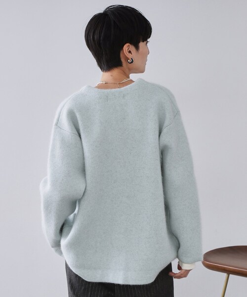 OPAQUE.CLIP（オペークドットクリップ）の「アンゴラ/フォックスブレンド　ニットカーディガン【洗濯機OK】（カーディガン/ボレロ・レディース・アイボリー/ブラウン系/グリーン系・00）」の16枚目の写真