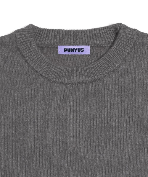 PUNYUS（プニュズ）の「クルーネックカラーニット（ニット/セーター・レディース・サックスブルー/ライトピンク/ブラック/グレー/グリーン/イエロー・1/2/3/4）」の15枚目の写真