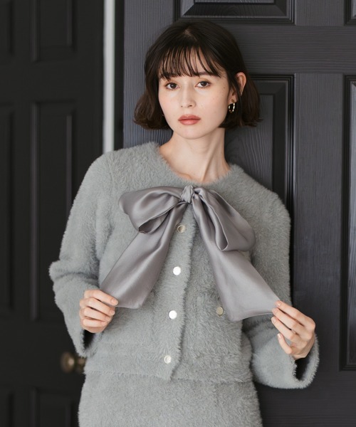 31 Sons de mode（トランテアン　ソン　ドゥ　モード）の「2025秋冬新作 シャギーカーデ×ミニスカセットアップ（セットアップ・レディース・グレー/ブラウン/ピンク・ﾌﾘ-）」の6枚目の写真